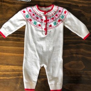 Newborn Baby Girl Cat And Jack Christmas/Winter Bodysuit Twin